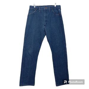 Wrangler Jeans Men's 38x34 VTG Zip Fly Blue Denim Cowboy Rodeo Western Ranch
